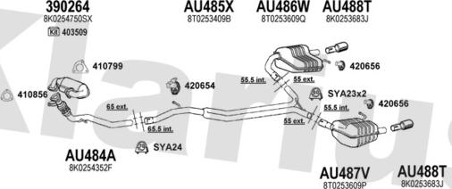 Klarius 940799U - Система випуску ОГ autocars.com.ua