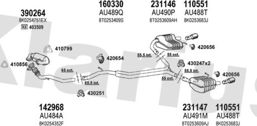 Klarius 940803E - Система випуску ОГ autocars.com.ua