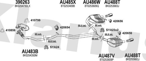 Klarius 940804U - Система випуску ОГ autocars.com.ua
