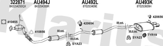 Klarius 940810U - Система випуску ОГ autocars.com.ua