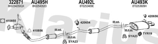 Klarius 940811U - Система випуску ОГ autocars.com.ua