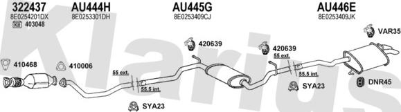 Klarius 940825U - Система випуску ОГ autocars.com.ua