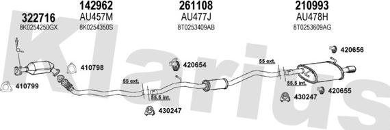 Klarius 940826E - Система випуску ОГ autocars.com.ua