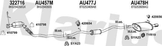 Klarius 940826U - Система випуску ОГ autocars.com.ua