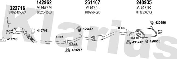 Klarius 940827E - Система випуску ОГ autocars.com.ua