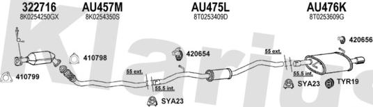 Klarius 940827U - Система випуску ОГ autocars.com.ua