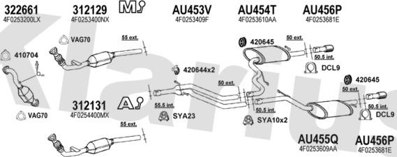 Klarius 940832U - Система випуску ОГ autocars.com.ua