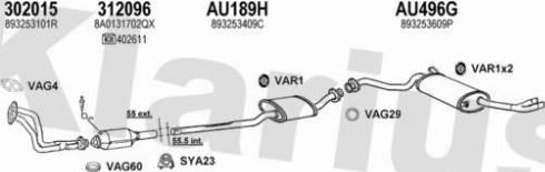 Klarius 940836U - Система випуску ОГ autocars.com.ua