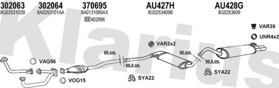 Klarius 940841U - Система випуску ОГ autocars.com.ua