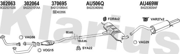 Klarius 940842U - Система випуску ОГ autocars.com.ua
