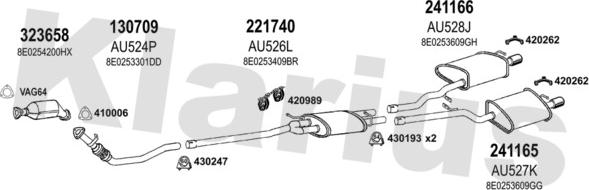 Klarius 940869E - Система випуску ОГ autocars.com.ua