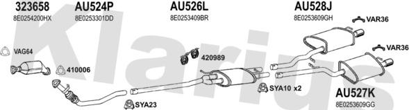 Klarius 940869U - Система випуску ОГ autocars.com.ua