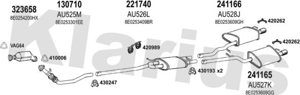 Klarius 940870E - Система випуску ОГ autocars.com.ua