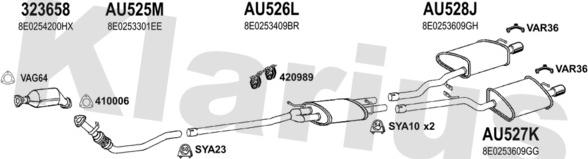 Klarius 940870U - Система випуску ОГ autocars.com.ua