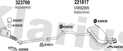Klarius 940875E - Система випуску ОГ autocars.com.ua