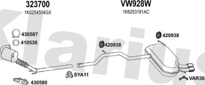 Klarius 940875U - Система випуску ОГ autocars.com.ua
