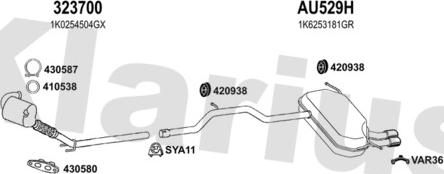 Klarius 940876U - Система випуску ОГ autocars.com.ua