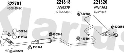 Klarius 940882E - Система випуску ОГ autocars.com.ua