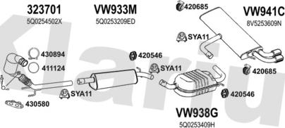 Klarius 940887U - Система випуску ОГ autocars.com.ua
