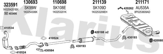 Klarius 940889E - Система випуску ОГ autocars.com.ua