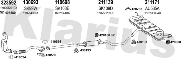 Klarius 940890E - Система випуску ОГ autocars.com.ua