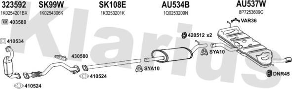 Klarius 940894U - Система выпуска ОГ avtokuzovplus.com.ua