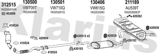 Klarius 940896E - Система випуску ОГ autocars.com.ua
