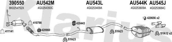 Klarius 940899U - Система випуску ОГ autocars.com.ua