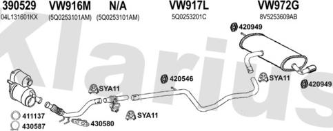 Klarius 940905U - Система випуску ОГ autocars.com.ua