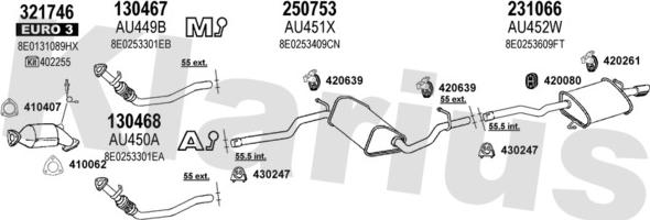 Klarius 940908E - Система випуску ОГ autocars.com.ua