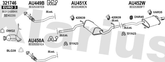 Klarius 940908U - Система випуску ОГ autocars.com.ua