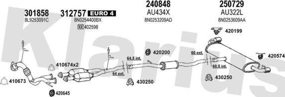 Klarius 940918E - Система випуску ОГ autocars.com.ua