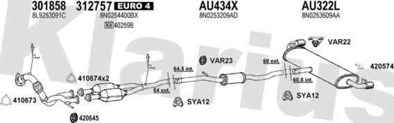 Klarius 940918U - Система випуску ОГ autocars.com.ua