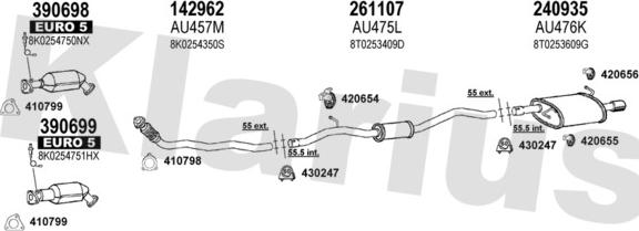 Klarius 940919E - Система випуску ОГ autocars.com.ua