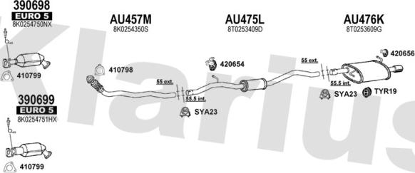 Klarius 940919U - Система випуску ОГ autocars.com.ua