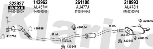 Klarius 940923E - Система випуску ОГ autocars.com.ua