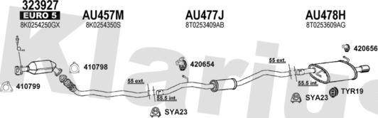 Klarius 940923U - Система випуску ОГ autocars.com.ua