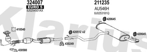 Klarius 940928E - Система випуску ОГ autocars.com.ua