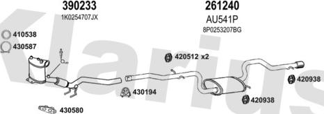 Klarius 940931E - Система випуску ОГ autocars.com.ua