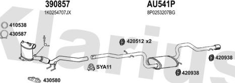 Klarius 940931U - Система випуску ОГ autocars.com.ua