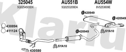 Klarius 940934U - Система випуску ОГ autocars.com.ua