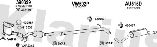 Klarius 940976U - Система випуску ОГ autocars.com.ua