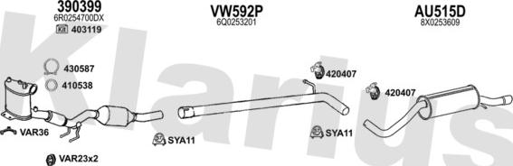 Klarius 940979U - Система випуску ОГ autocars.com.ua