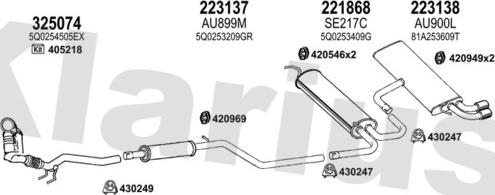 Klarius 940985E - Система випуску ОГ autocars.com.ua