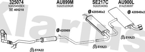 Klarius 940985U - Система випуску ОГ autocars.com.ua