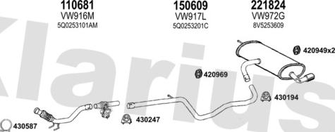Klarius 941121E - Система випуску ОГ autocars.com.ua