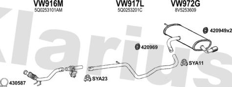 Klarius 941121U - Система випуску ОГ autocars.com.ua