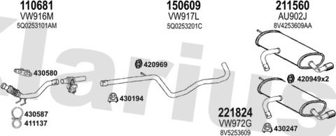 Klarius 941123E - Система випуску ОГ autocars.com.ua