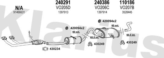 Klarius 960091E - Система випуску ОГ autocars.com.ua