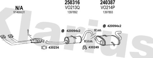 Klarius 960096E - Система випуску ОГ autocars.com.ua